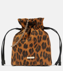 Aquazzura Christy Mini leopard-print suede pouch