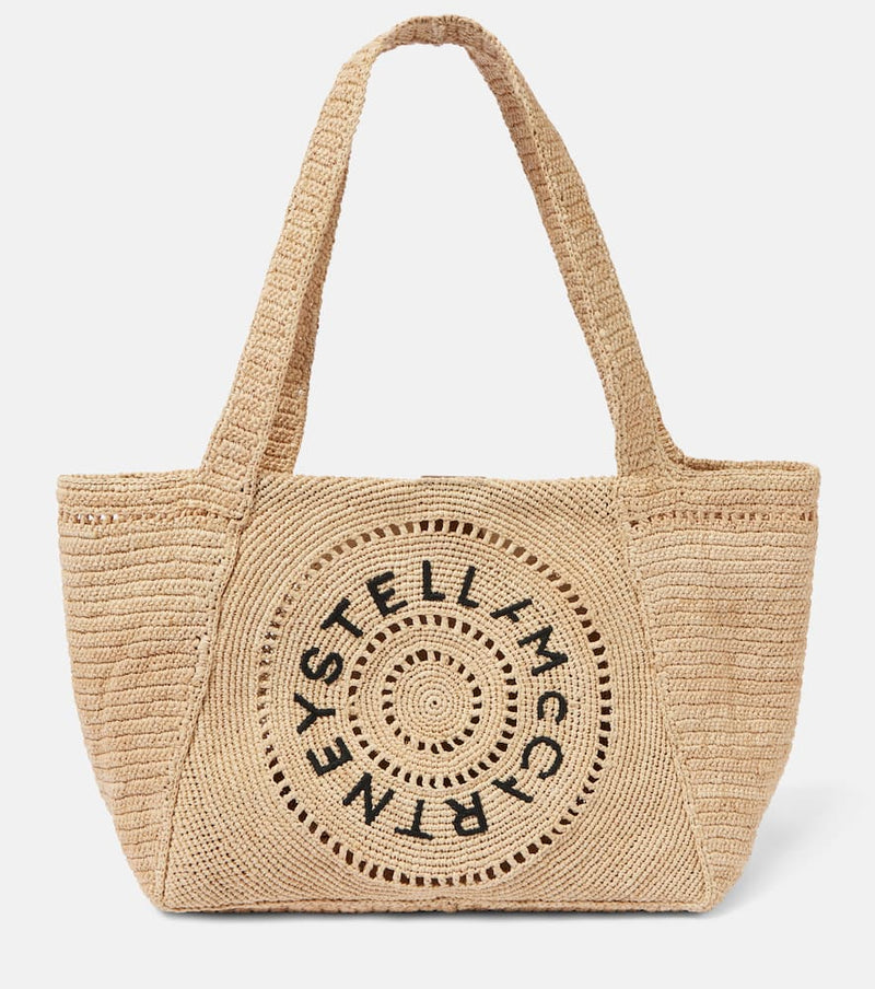 Stella McCartney Logo raffia tote bag