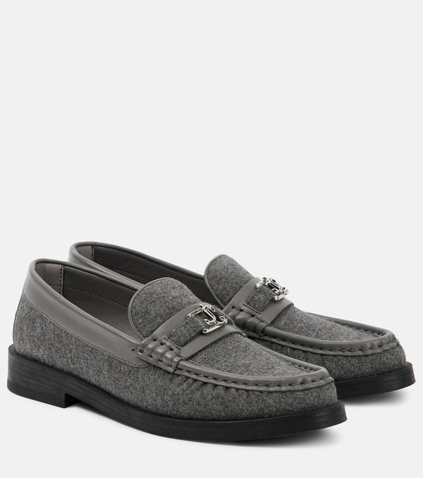 Jimmy Choo Addie leather-trimmed felt loafers