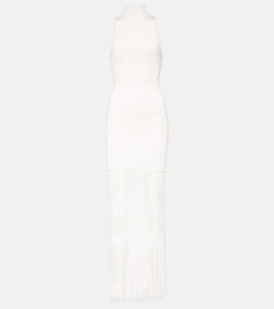 Khaite Zare fringed ribbed-knit maxi dress