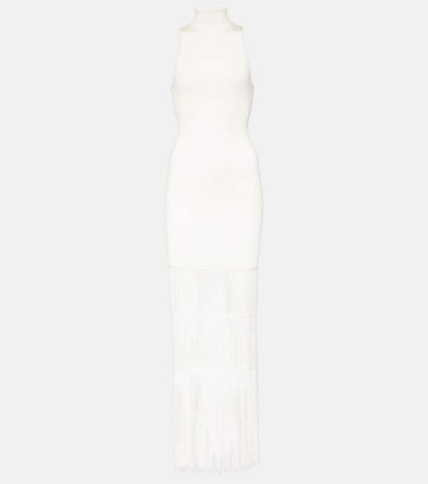 Khaite Zare fringed ribbed-knit maxi dress