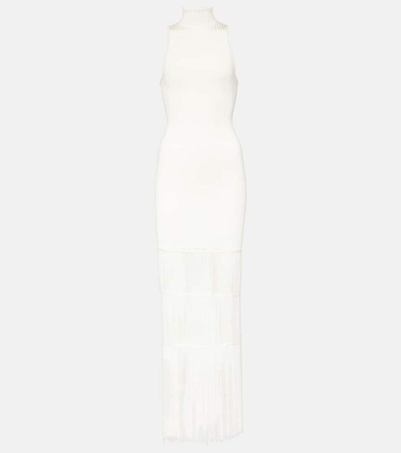 Khaite Zare fringed ribbed-knit maxi dress