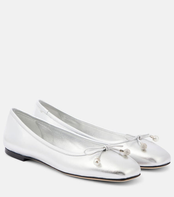 Jimmy Choo Elme metallic leather ballet flats