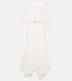 Maticevski Bridal Dhalia caped silk gown