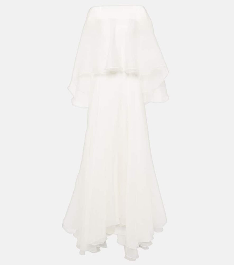 Maticevski Bridal Dhalia caped silk gown