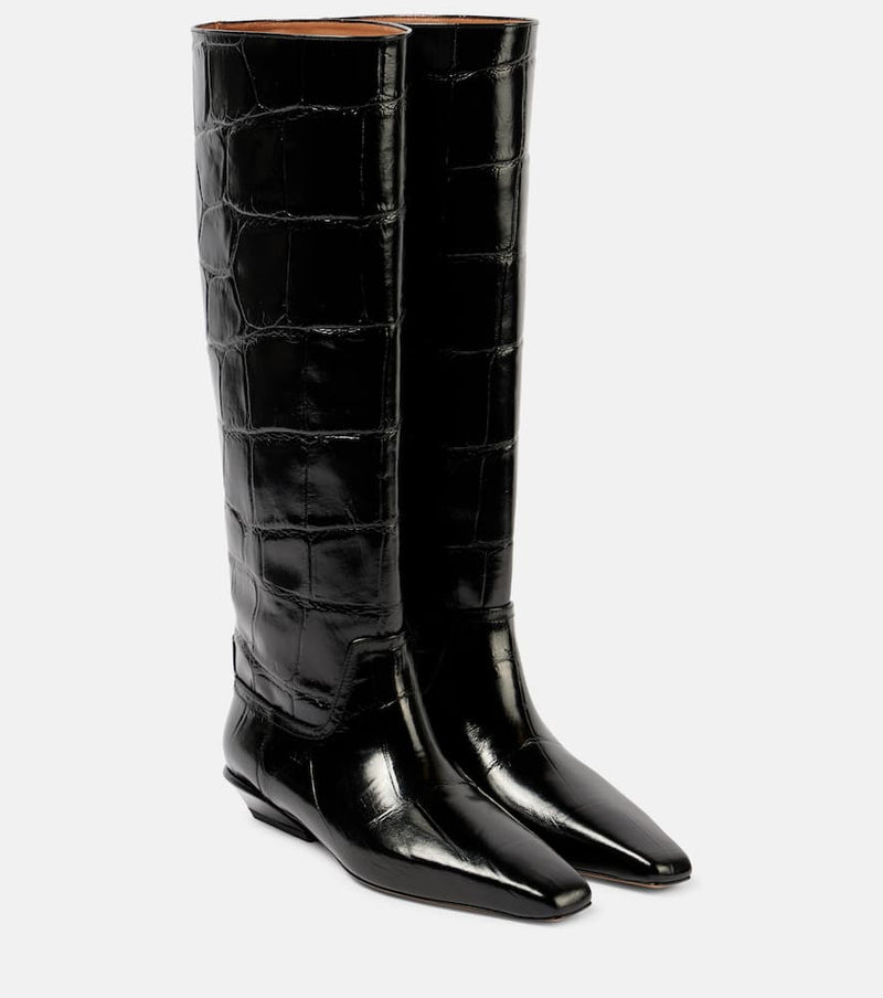 Paris Texas Bettina croc-effect leather boots