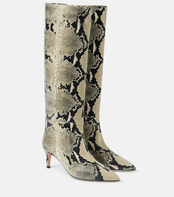 Paris Texas Stiletto 60 snake-effect leather knee-high boots