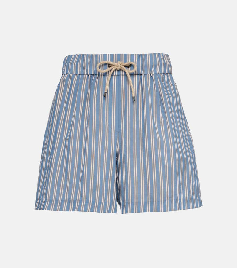 Brunello Cucinelli Striped cotton and silk shorts