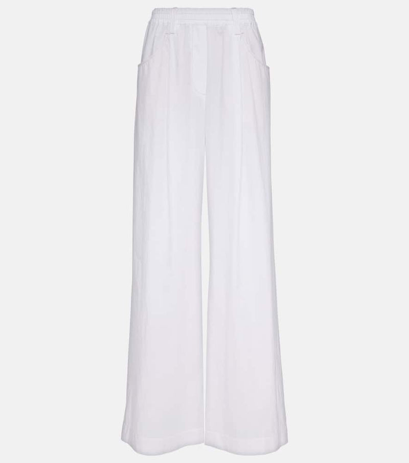 Brunello Cucinelli High-rise cotton wide-leg pants