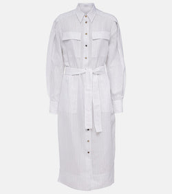 Brunello Cucinelli Striped cotton and silk-blend shirt dress