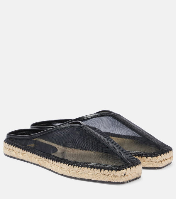 Toteme Leather-trimmed mesh espadrilles