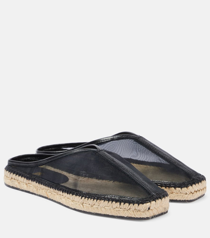 Toteme Leather-trimmed mesh espadrilles