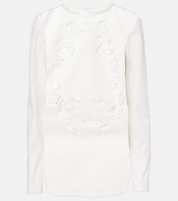 Oscar de la Renta Embroidered cotton blouse