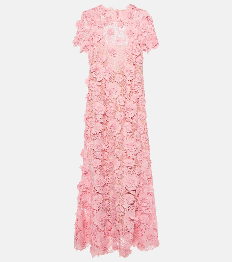 Oscar de la Renta Floral lace midi dress