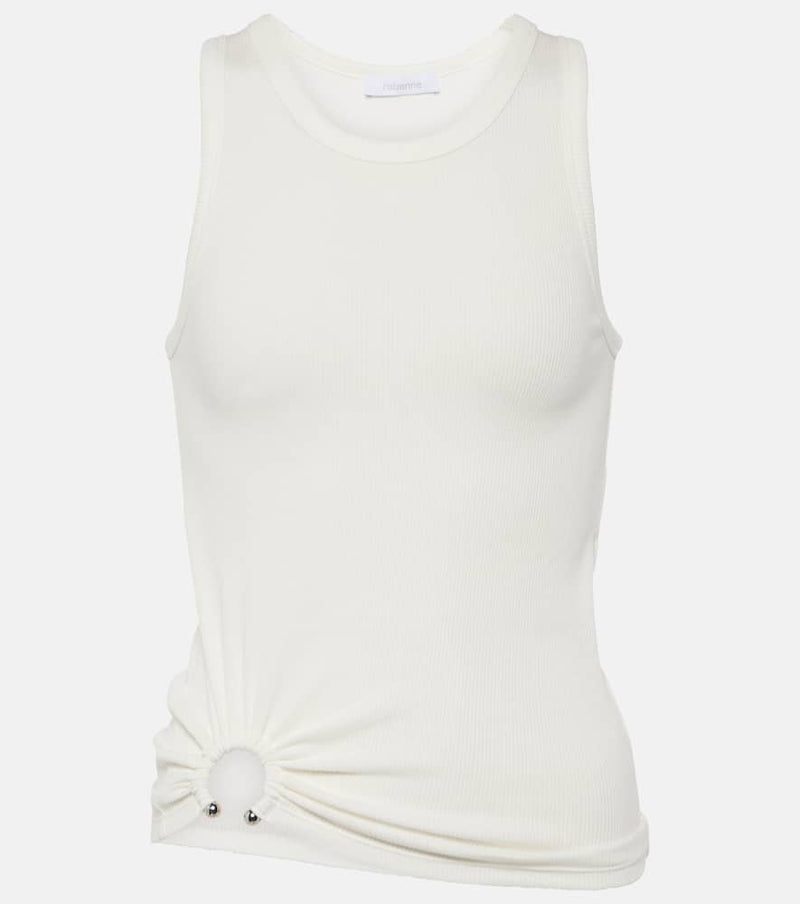 Rabanne Ring-detail cotton-blend jersey tank top