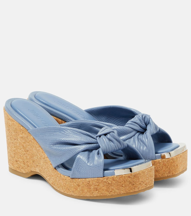 Jimmy Choo Avenue croc-effect leather wedges