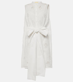 Erdem Embroidered cotton-blend minidress