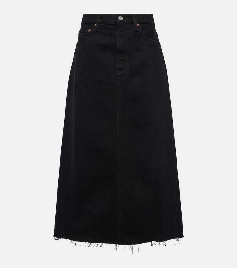 Agolde Della denim midi skirt