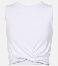 Alo Yoga Cover draped jersey crop top