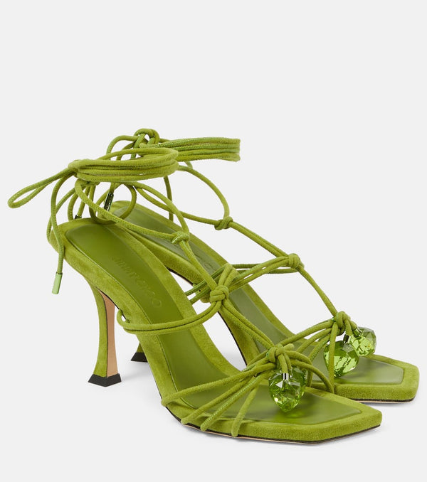 Jimmy Choo Jemma 90 embellished suede sandals