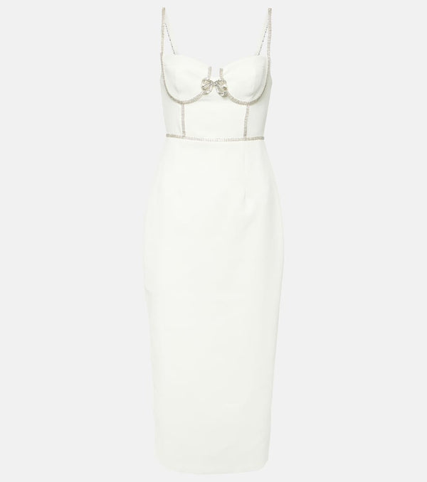 Self-Portrait Embellished crêpe bustier dress