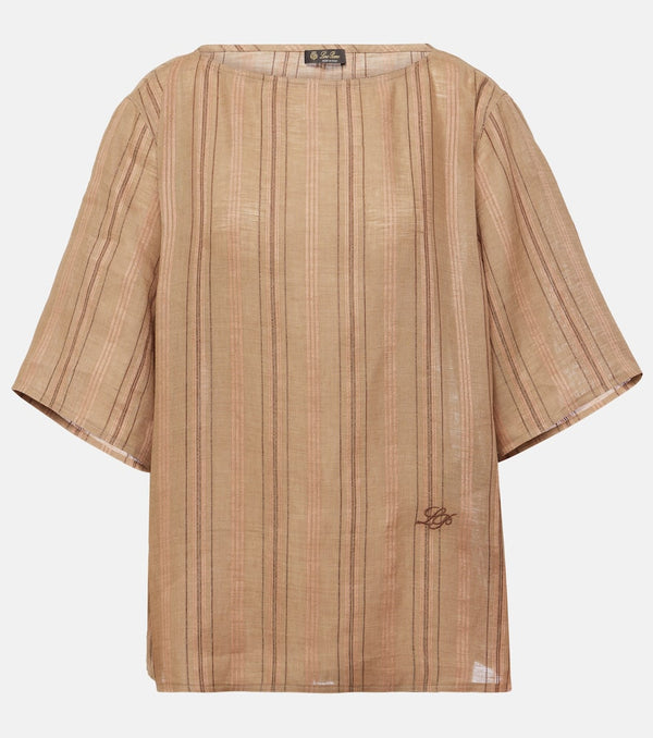 Loro Piana Mara striped linen top