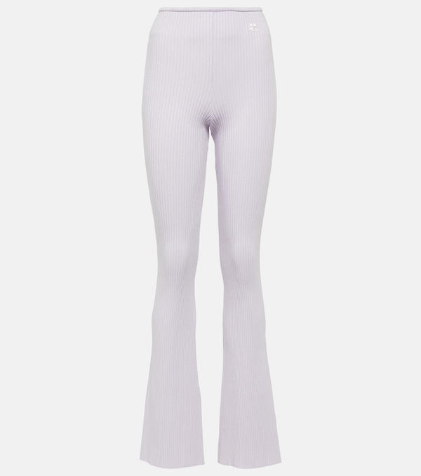 Courrèges Reedition ribbed-knit flared pants