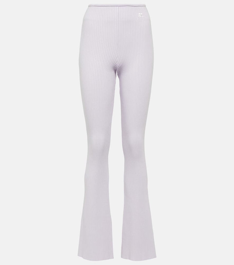 Courrèges Reedition ribbed-knit flared pants