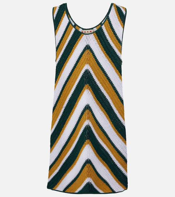 Marni Chevron knitted cotton minidress