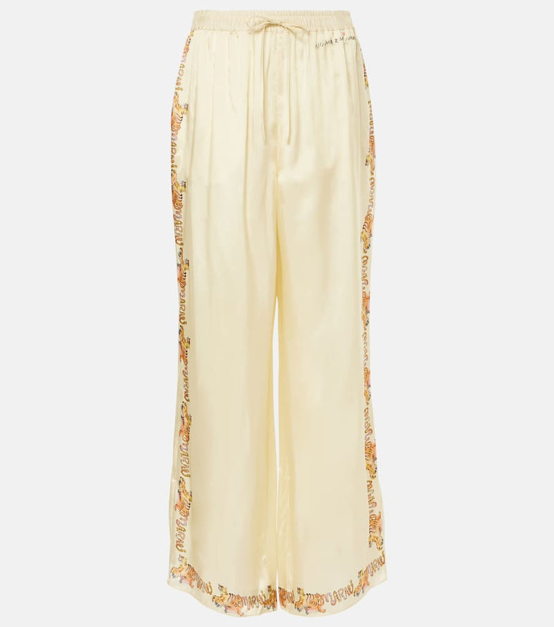 Marni Printed satin straight pants