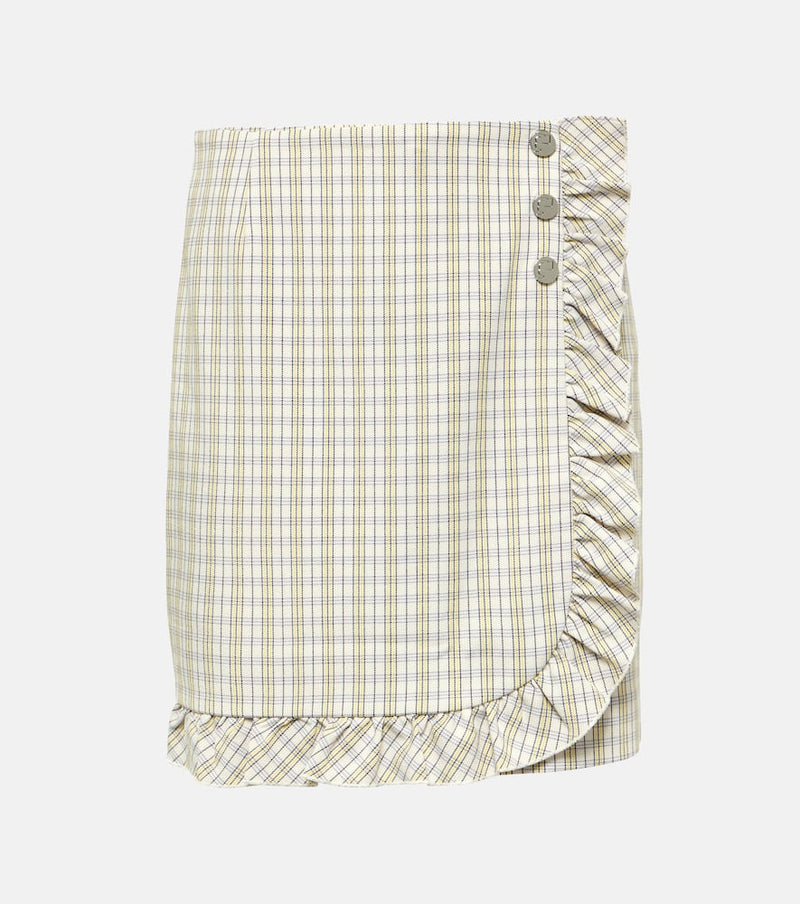 Tory Sport Ruffled pinstripe cotton skort