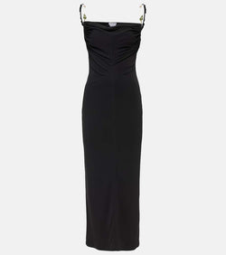 Bottega Veneta Embellished ruched crêpe maxi dress