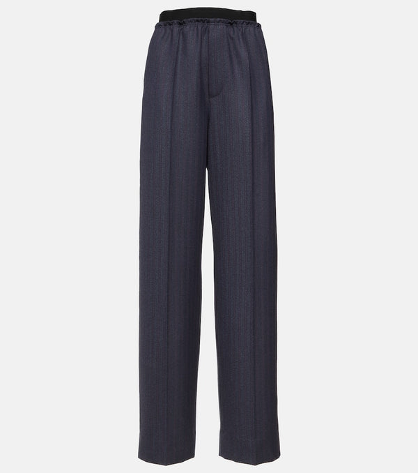 Bottega Veneta Striped high-rise wool straight pants