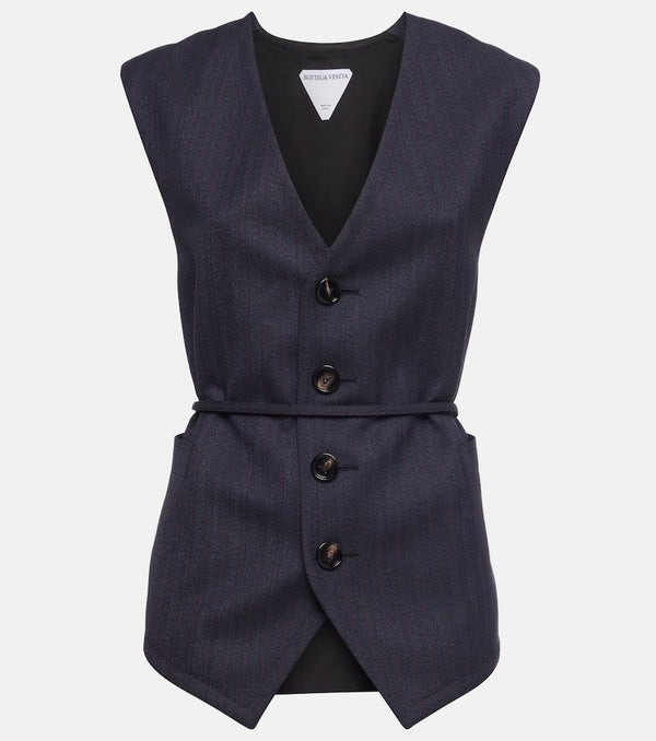 Bottega Veneta Tie-detail striped wool vest