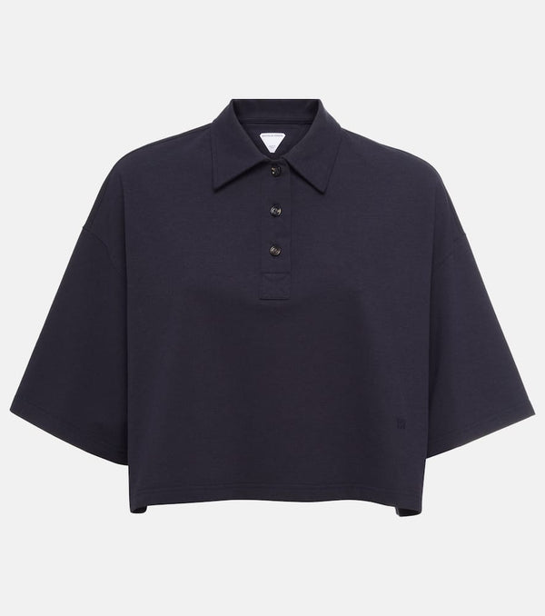 Bottega Veneta Cropped cotton-blend piqué polo shirt