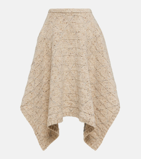 Bottega Veneta Asymmetric wool midi skirt