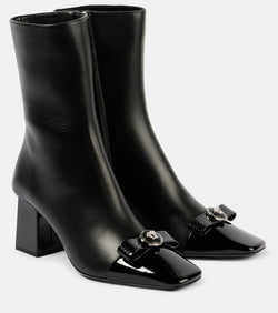 Versace Gianni Ribbon 70 leather ankle boots