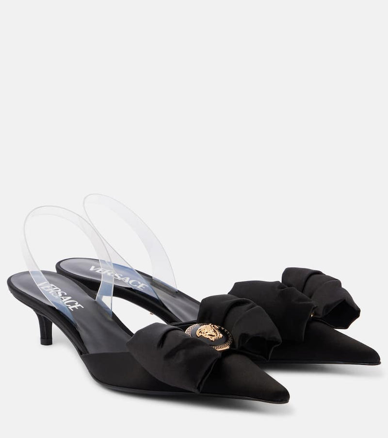 Versace Alia 45 satin slingback pumps