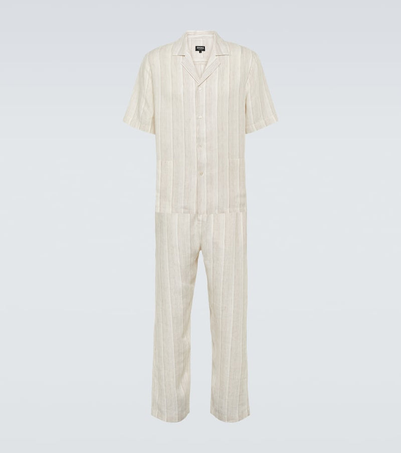 Zegna Striped linen pajamas