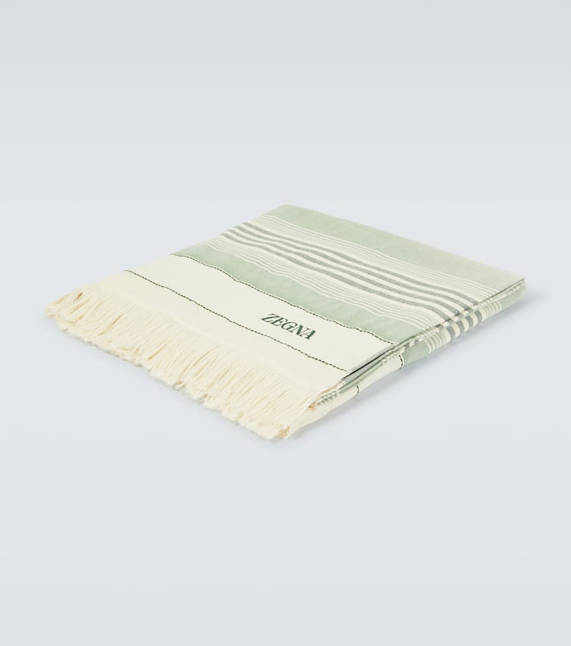 Zegna Logo cotton beach towel