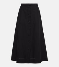 Toteme High-rise cotton maxi skirt