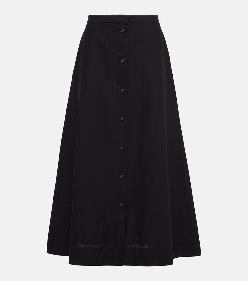 Toteme High-rise cotton maxi skirt