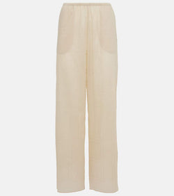 Toteme Monogram cotton-blend wide-leg pants