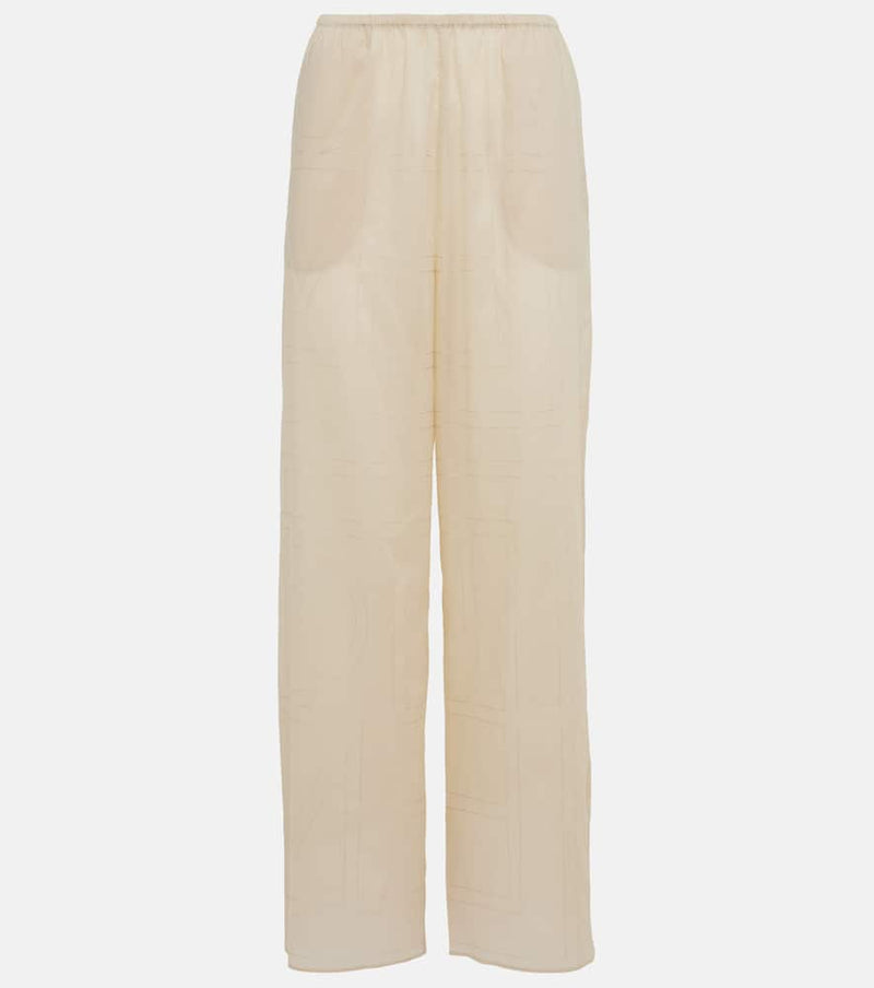 Toteme Monogram cotton-blend wide-leg pants