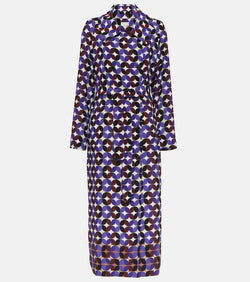 Dries Van Noten Printed double-breasted coat