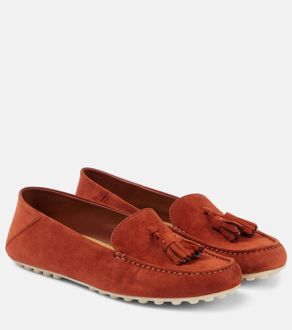 Loro Piana Dot Sole Walk suede moccasins