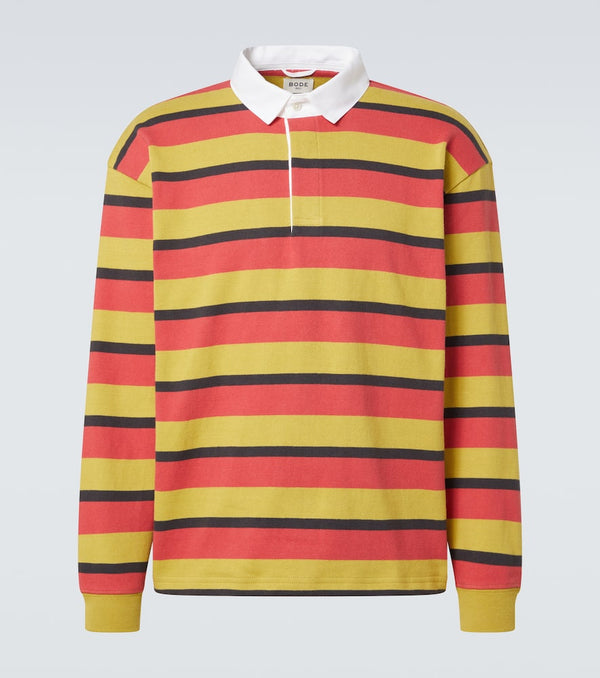 Bode Rec striped cotton polo shirt