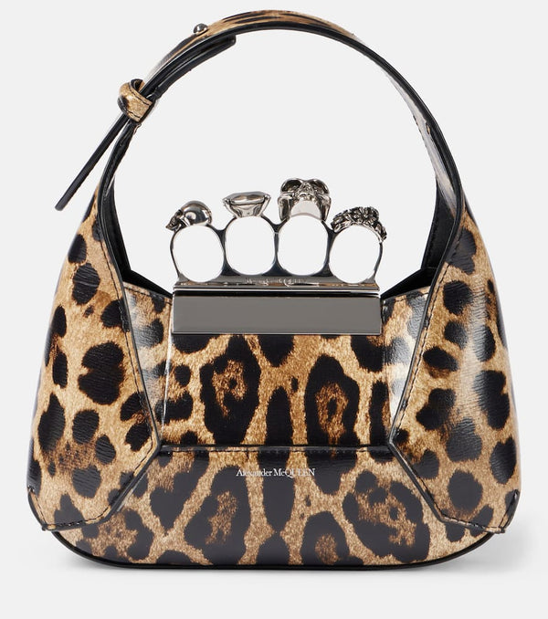 Alexander McQueen Jewelled Mini leopard-print tote bag