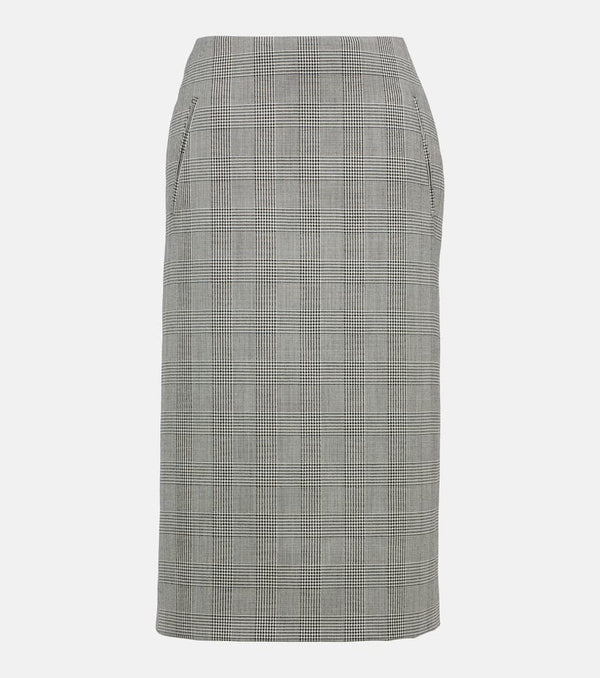 Alexander McQueen Prince of Wales checked wool midi skirt