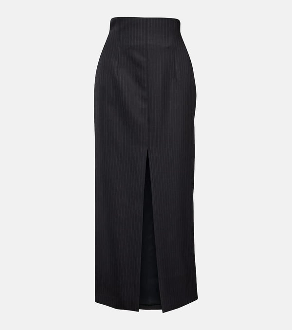 Alexander McQueen Pinstripe wool midi skirt